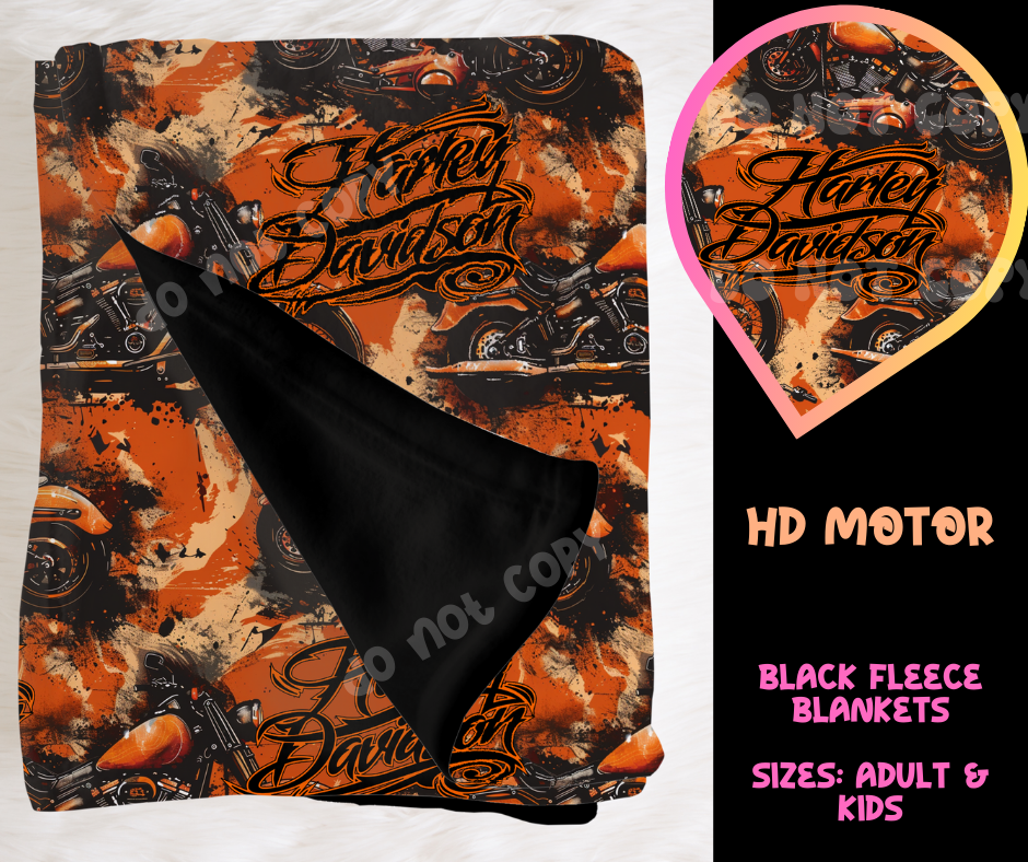 HD MOTOR - SOFT BLACK FLEECE THROW BLANKET RUN 6 PREORDER CLOSING 9/25