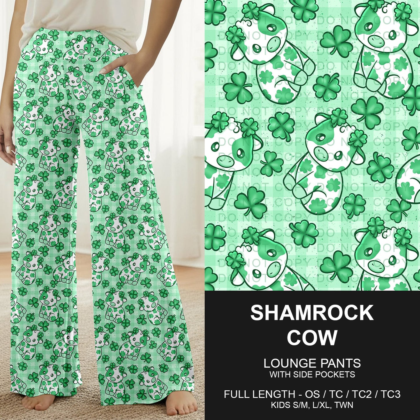 B268 - Preorder Shamrock Cow Lounge Pants (Closes 12/28. ETA mid Feb.)