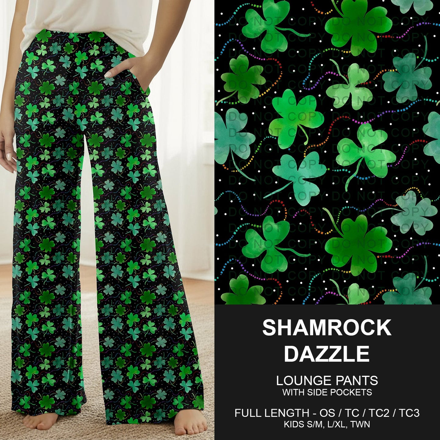 B268 - Preorder Shamrock Dazzle Lounge Pants (Closes 12/28. ETA mid Feb.)