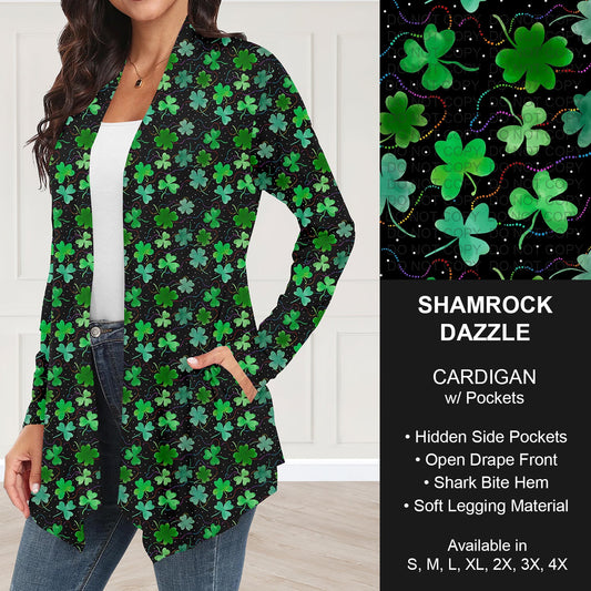 B268 - Preorder Shamrock Dazzle Cardigan w/ Pockets (Closes 12/28. ETA: mid Feb.)