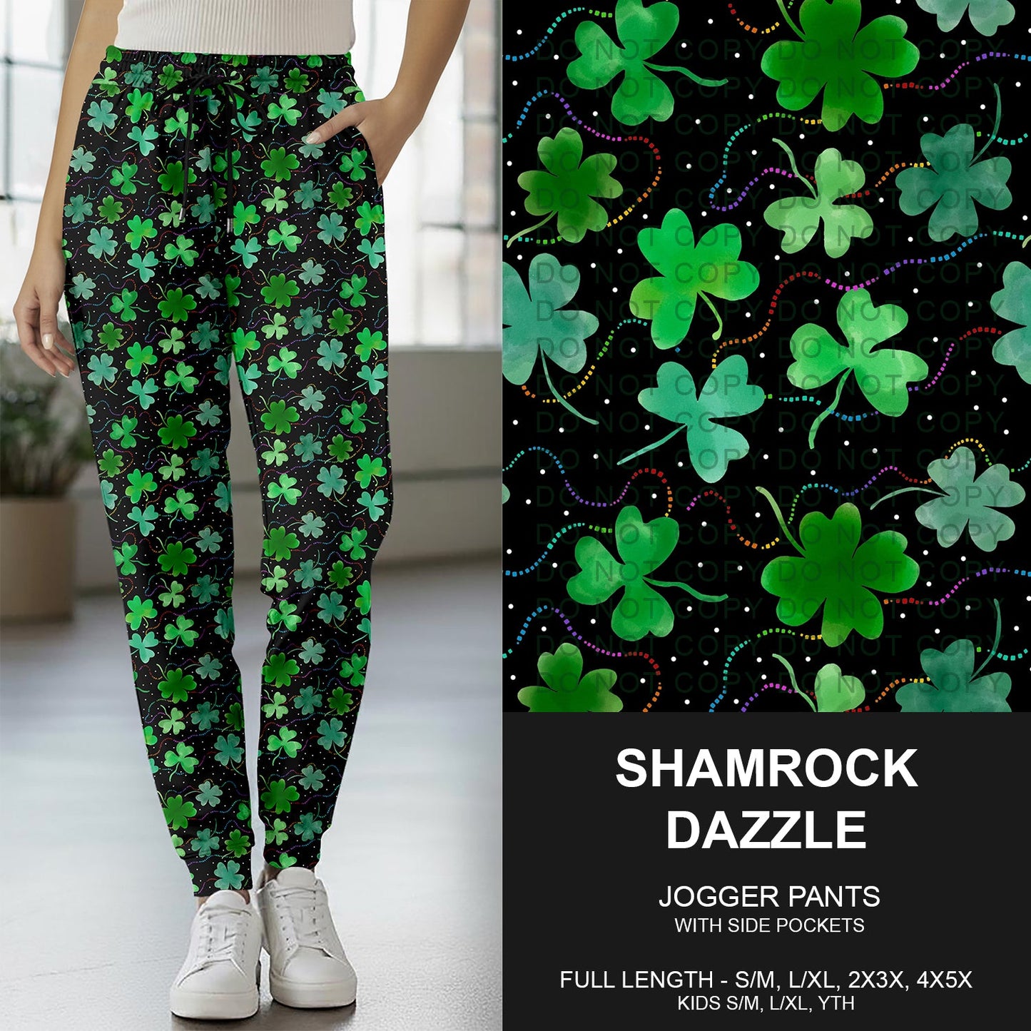 B268 - Preorder Shamrock Dazzle Joggers (Closes 12/28. ETA mid Feb.)