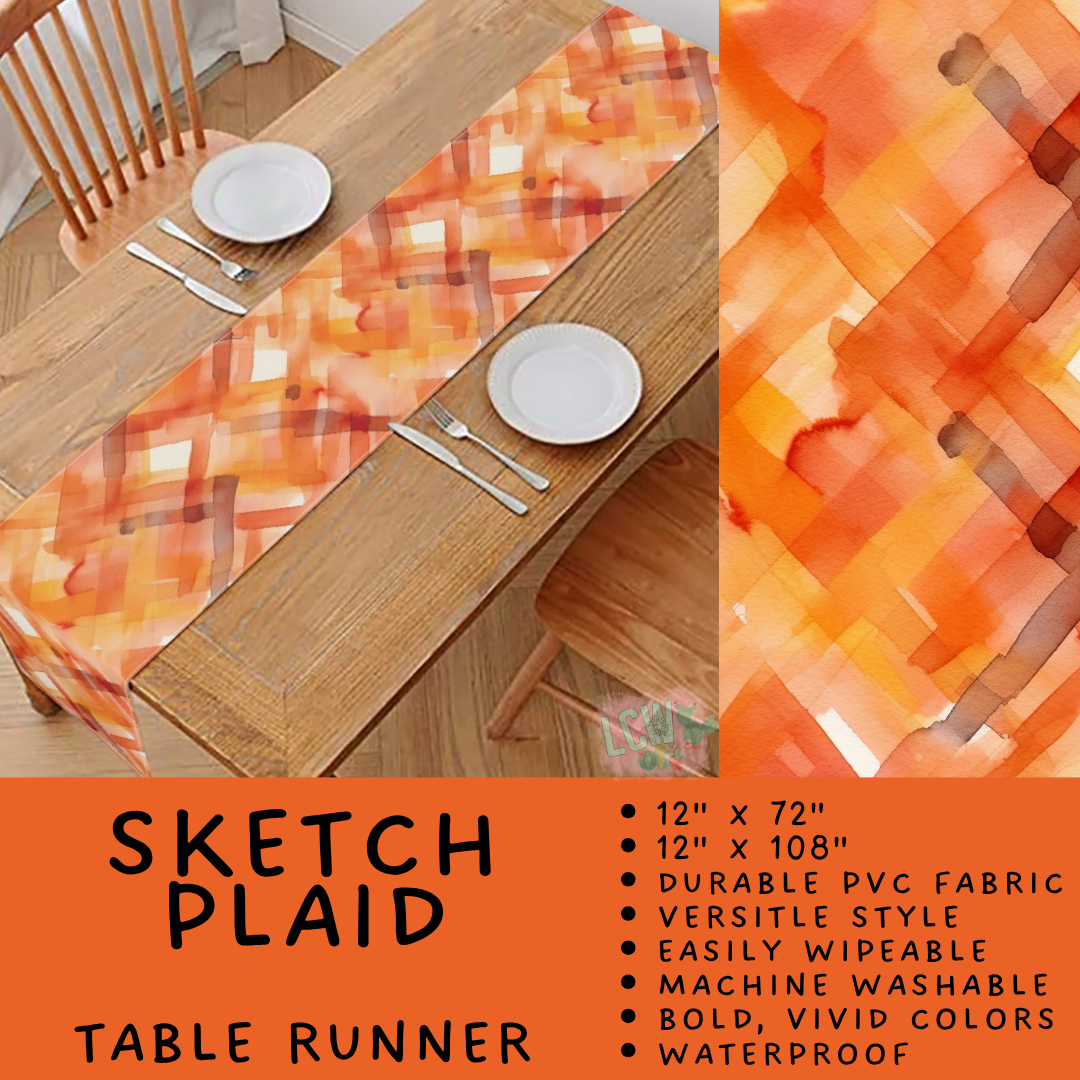 Batch #588 - Table Runners - Closes 9/21 - ETA early/mid Nov - Sketch Plaid Table Runner