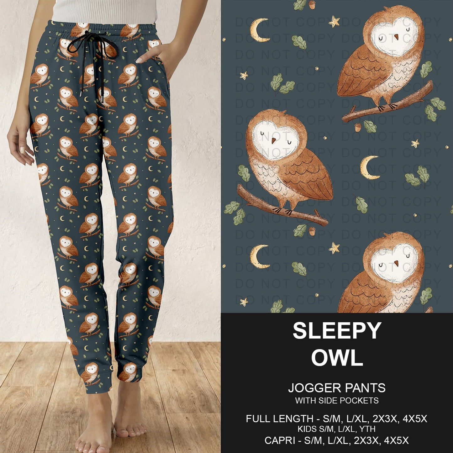 B309 - Preorder Sleepy Owl Joggers (Closes 8/23. ETA: late Oct.)