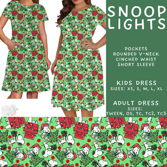 Batch #598 - Magical Character Christmas 2 - Closes 10/14 - ETA early Dec - Snoop Lights Adult & Kids Dresses