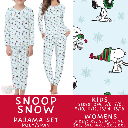 Batch #584 - Christmas Family Pajamas - Closes 9/11 - ETA mid Nov - Snoop Snow Womens & Kids Pajama Set