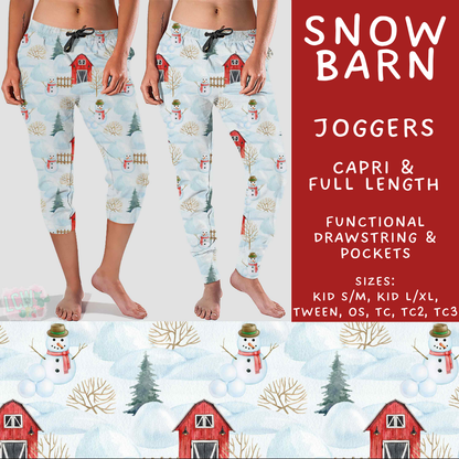 Batch #611 - Winter Collection - Closes 11/9 - ETA early/mid Jan - Snow Barn Full and Capri Length Joggers