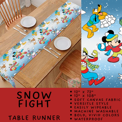 Batch #602 - Table Runners & Placemats - Closes 10/23 - ETA mid Dec - Snow Fight Table Runner