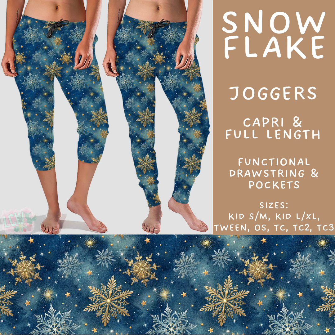 Batch #611 - Winter Collection - Closes 11/9 - ETA early/mid Jan - Snow Flake Full and Capri Length Joggers