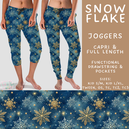Batch #611 - Winter Collection - Closes 11/9 - ETA early/mid Jan - Snow Flake Full and Capri Length Joggers