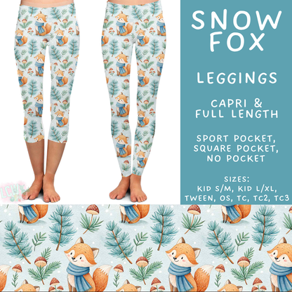 Batch #611 - Winter Collection - Closes 11/9 - ETA early/mid Jan - Snow Fox Full and Capri Length Leggings