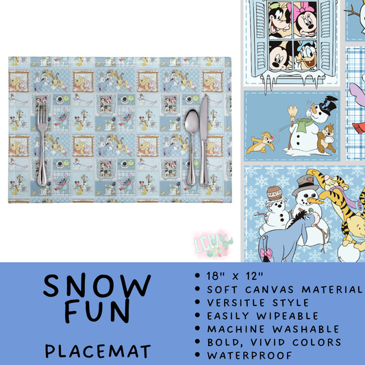 Batch #602 - Table Runners & Placemats - Closes 10/23 - ETA mid Dec - Snow Fun Placemat