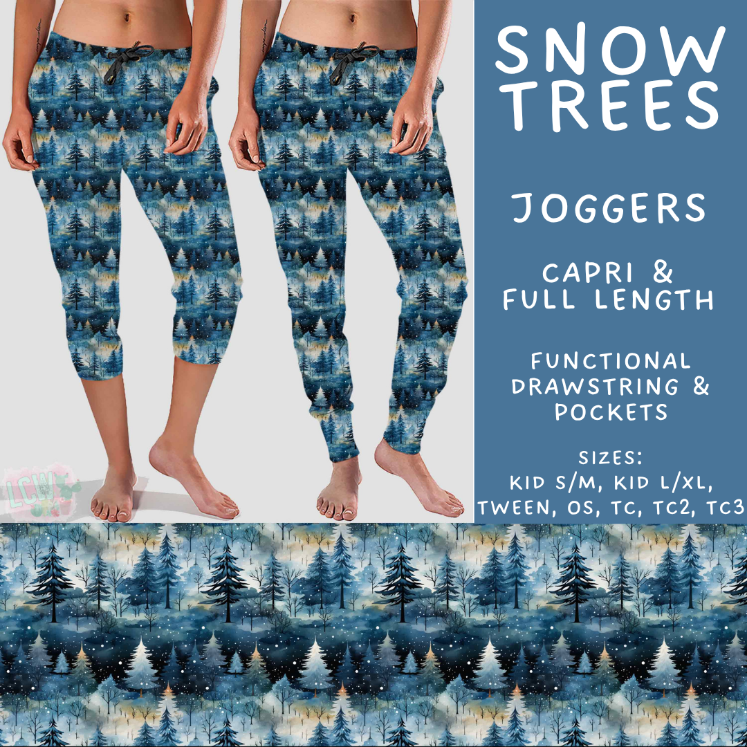 Batch #611 - Winter Collection - Closes 11/9 - ETA early/mid Jan - Snow Trees Full and Capri Length Joggers