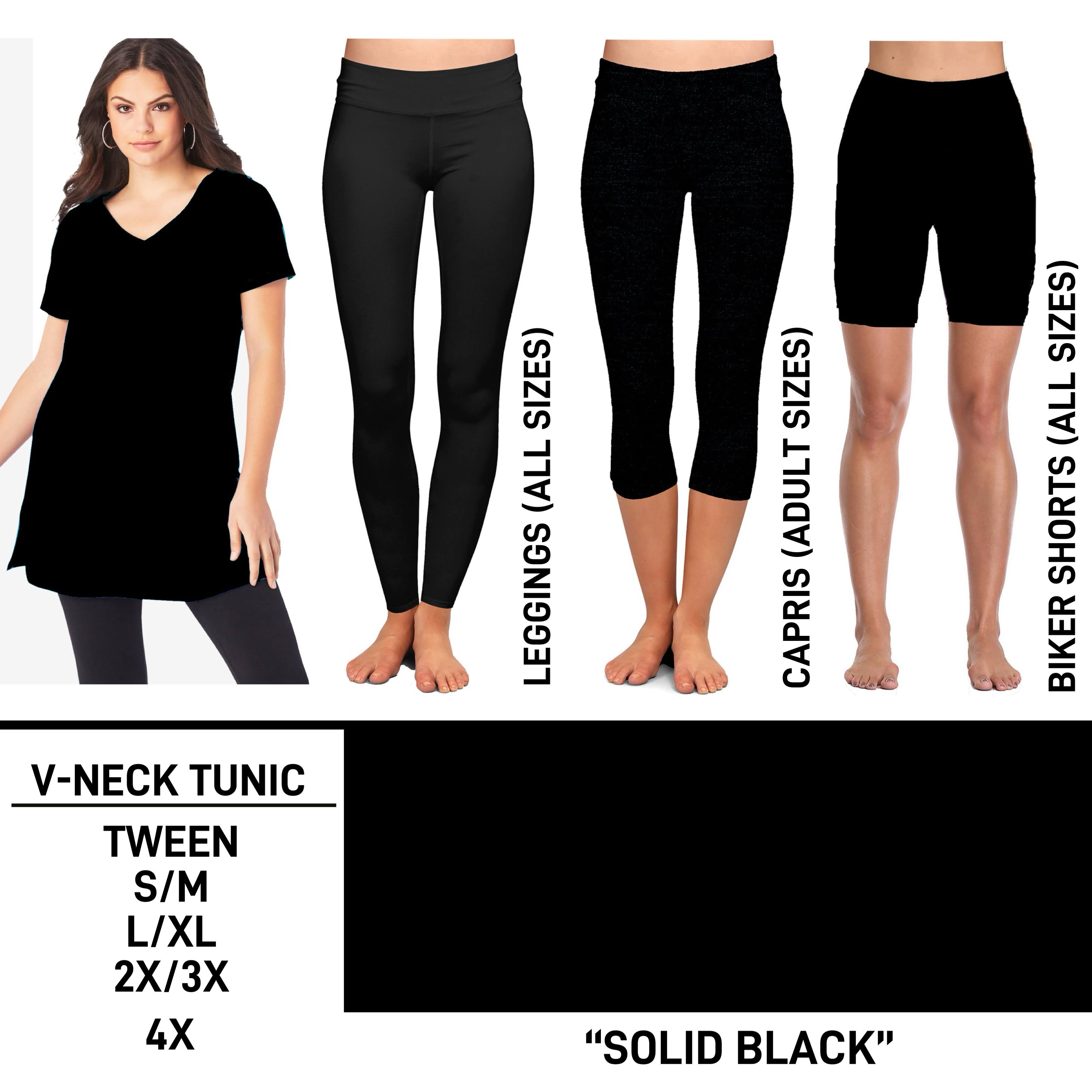 TS2N - Solid Black V-Neck Tunic - Preorder ETA: Mid-Feb