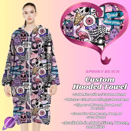 SPOOKY BEACH- HOODED TOWEL- PREORDER CLOSING 4/27