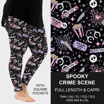 B297 - Preorder Spooky Crime Scene Leggings w/ Pockets (Closes 6/28. ETA: early Sept.)