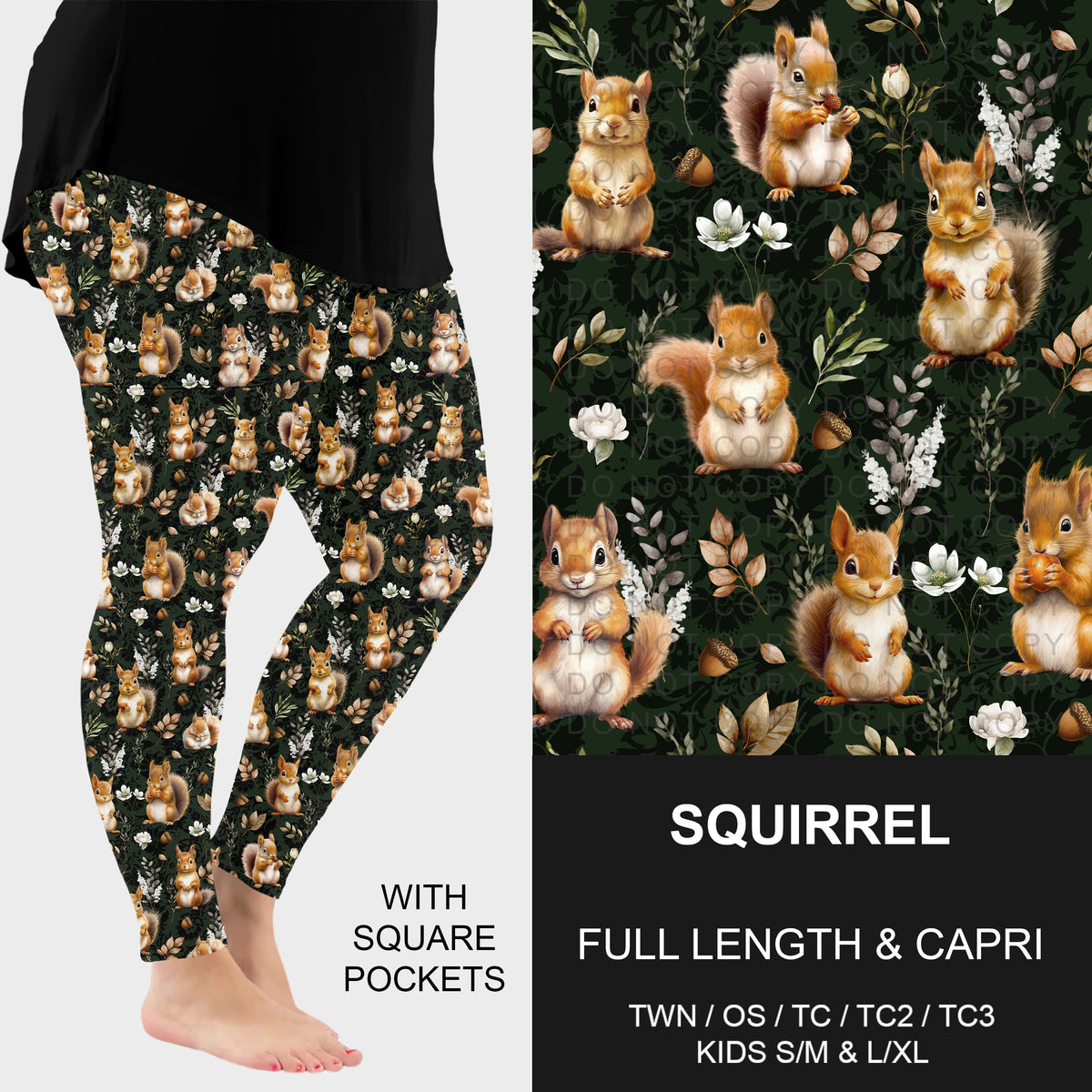 B314 - Preorder Squirrel Leggings w/ Pockets (Closes 9/27. ETA: late Nov.)