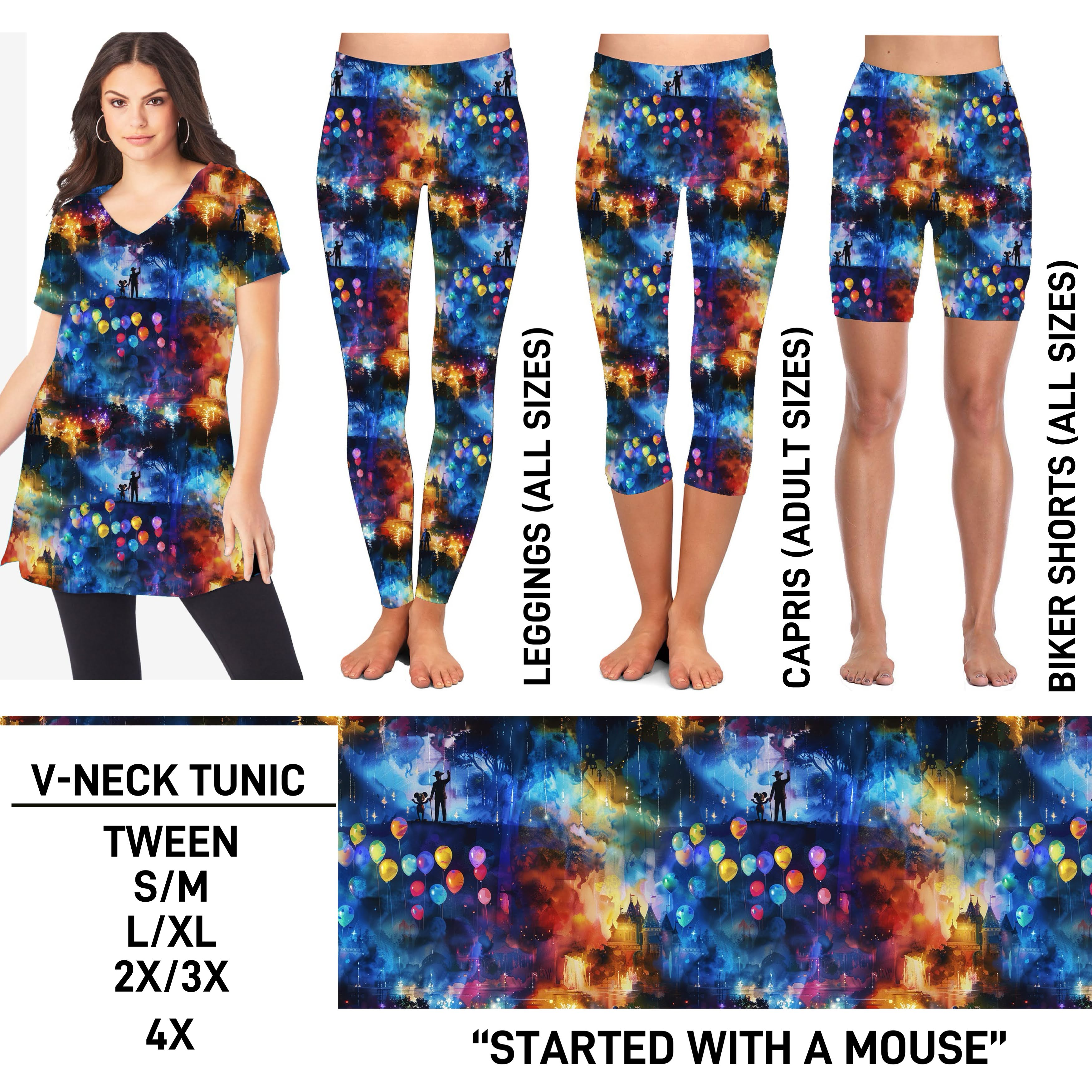 TS2N - Started With A Mouse V-Neck Tunic - Preorder ETA: Mid-Feb