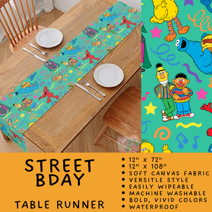 Batch #602 - Table Runners & Placemats - Closes 10/23 - ETA mid Dec - Street Bday Table Runner