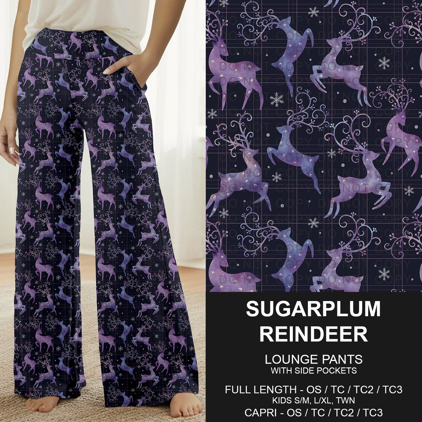 B312 - Preorder Sugarplum Reindeer Lounge Pants (Closes 9/13. ETA: mid Nov.)