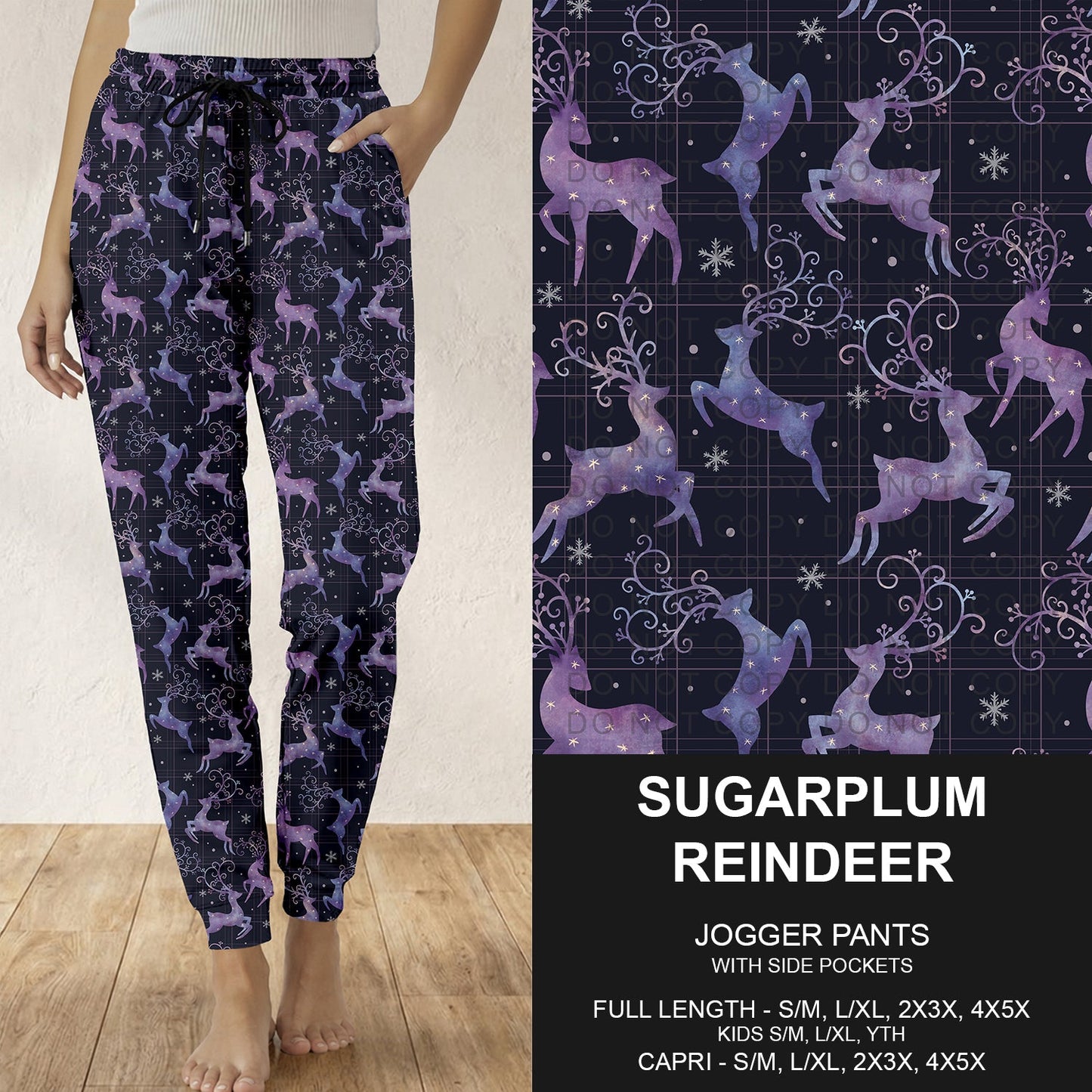 B312 - Preorder Sugarplum Reindeer Joggers (Closes 9/13. ETA: mid Nov.)