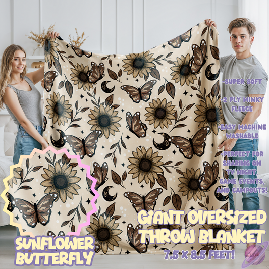 SUNFLOWER BUTTERFLY- OVERSIZED THROW BLANKET