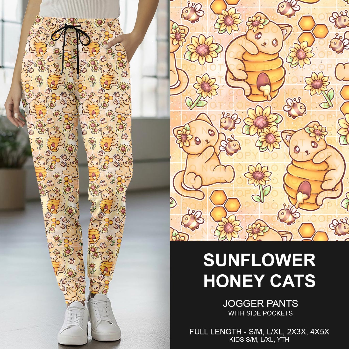 B267 - Preorder Sunflower Honey Cats Joggers (Closes 12/21. ETA late Feb.)