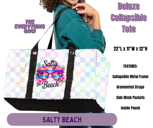 Salty Beach Collapsible Tote