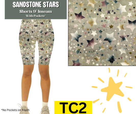 Sandstone Stars Jamaica Shorts w/ Pockets