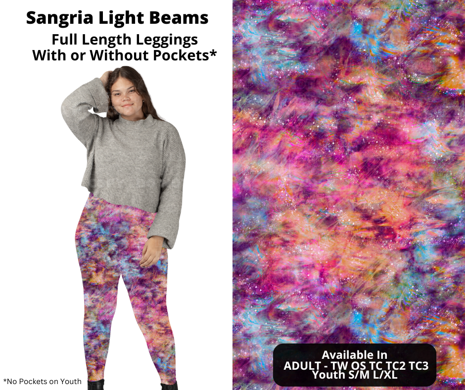 Preorder! Closes 12/2. ETA Feb. Sangria Light Beams Full Length Leggings w/wo Pockets