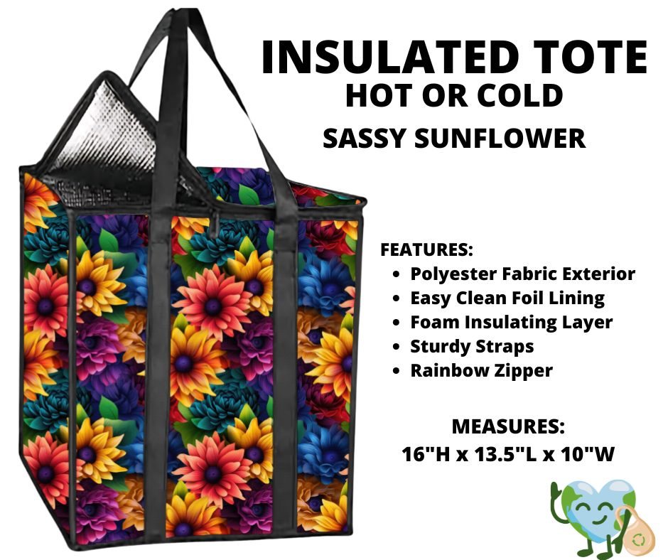 Sassy Sunflower Insulated Tote