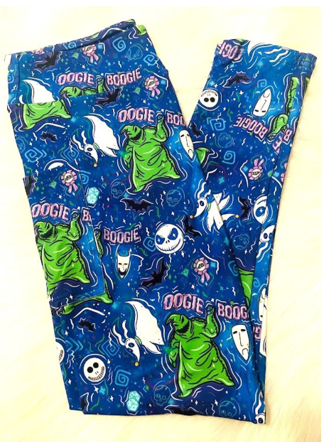 Blue & Green Oogie Full Length Leggings With Pockets