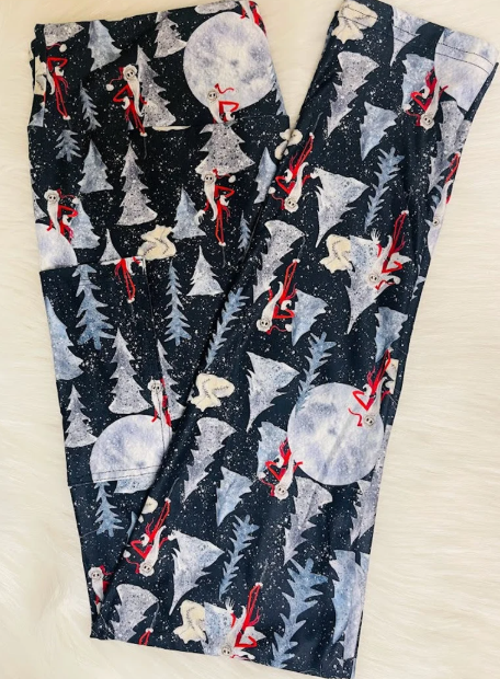 Christmas Eve Santa Jack Full Length Leggings With Pockets