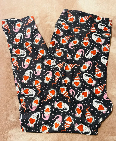 Heart Gnomes Full Length Leggings with Pockets