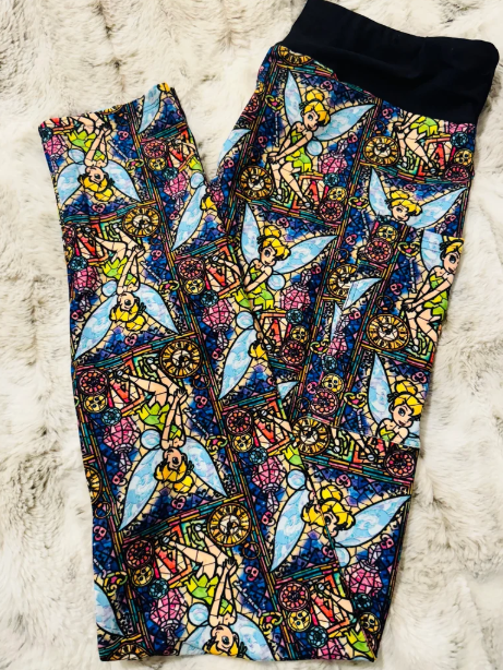 Stained Glass Tinkerbell Full Length Leggings with Pockets