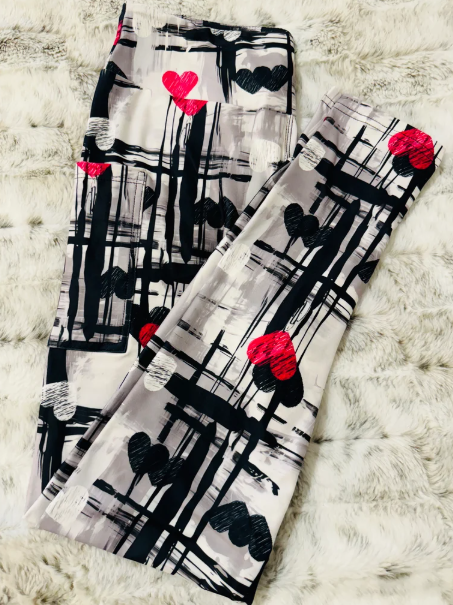 Hearts Full Length Leggings with Pockets