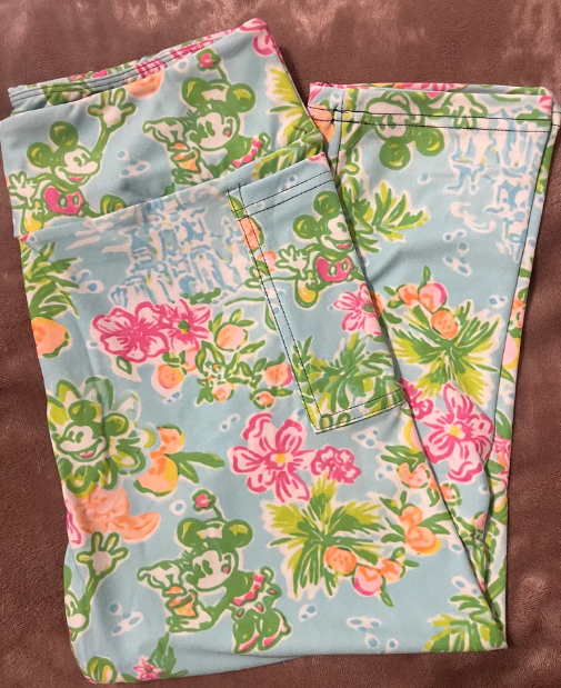 Floral Mickey Capri  Leggings With Pockets