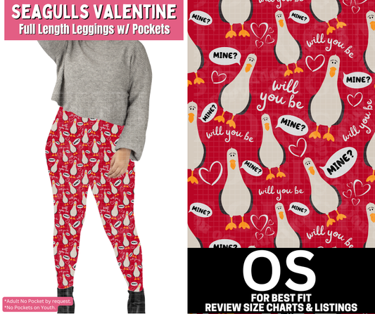 Seagulls Valentine Full Length Leggings w/ Pockets