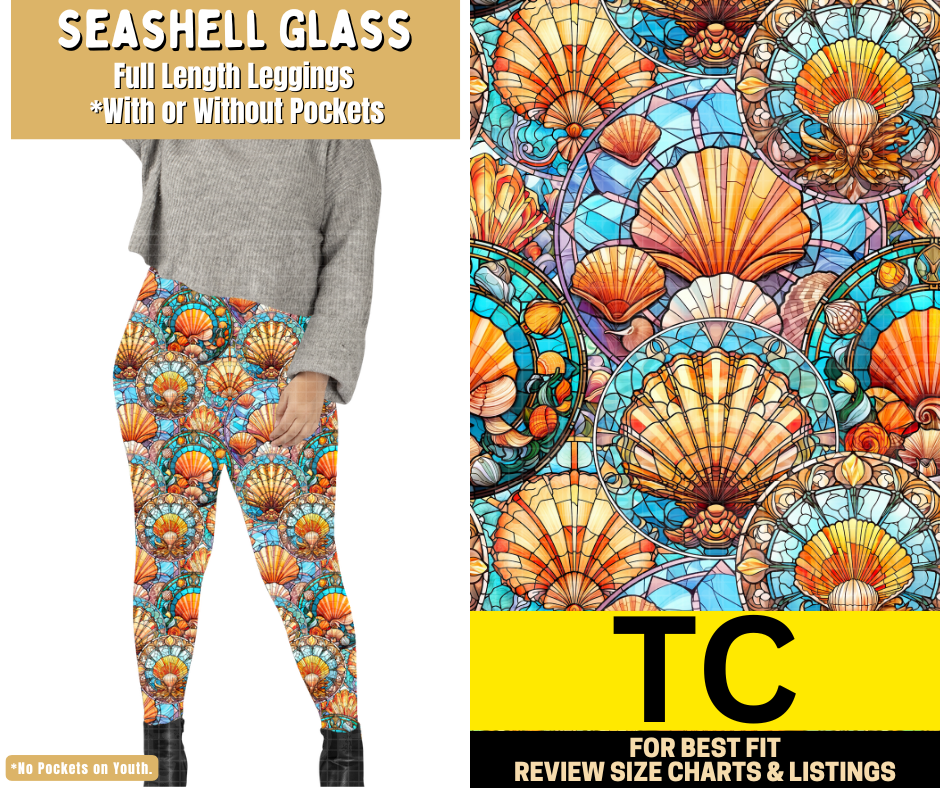 Seashell Glass Full Length Leggings w/ Pockets