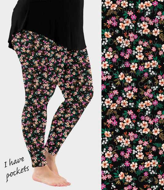 RTS - Secret Garden Leggings w/ Pockets