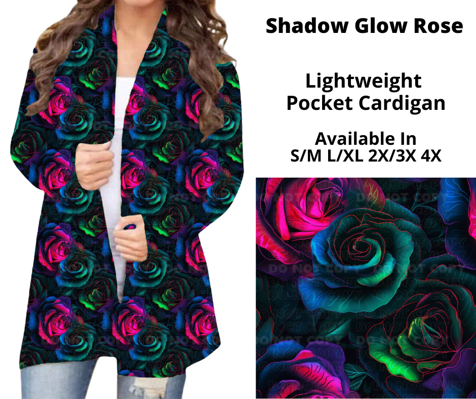 Preorder! Closes 11/20. ETA Jan. Shadow Glow Rose Pocket Cardigan