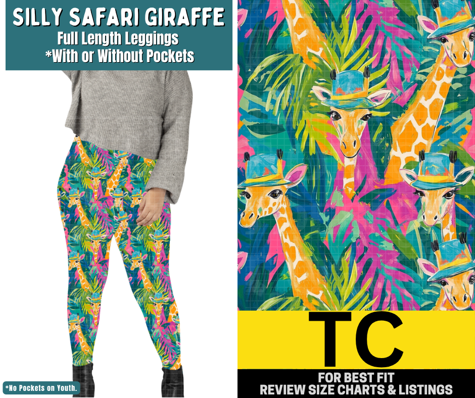 Silly Safari Giraffe Full Length Leggings w/ Pockets