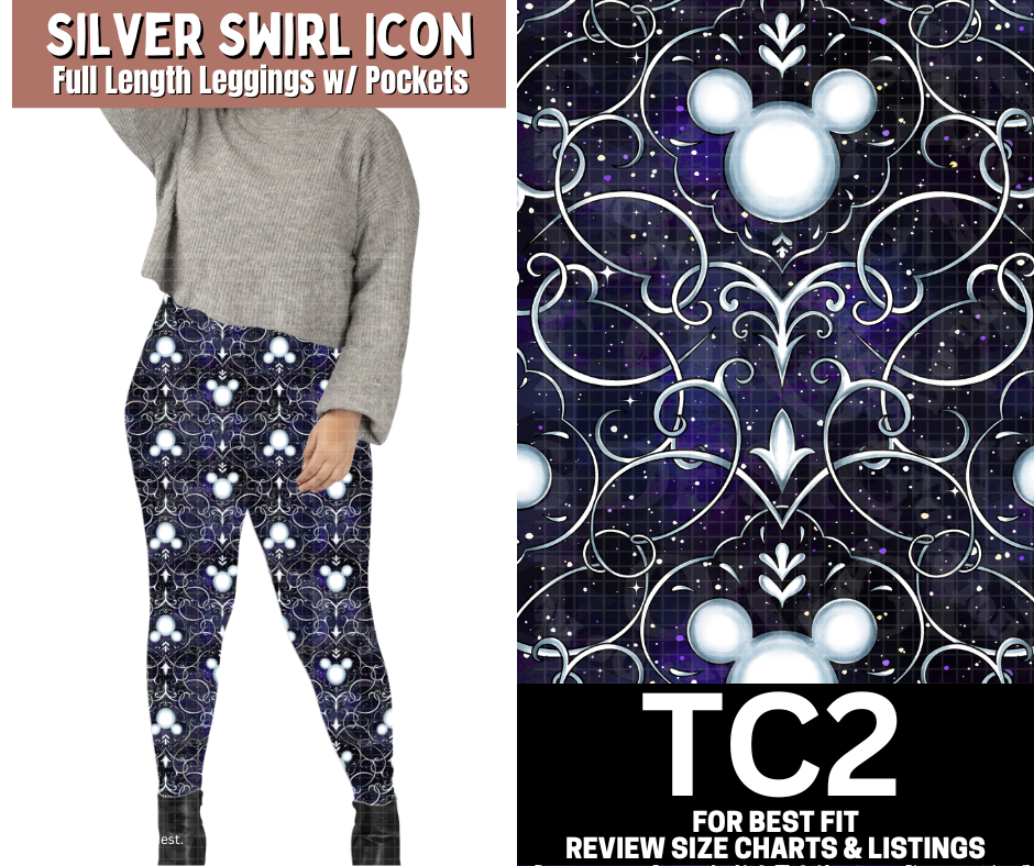 Silver Swirl Icon Fleece Leggings