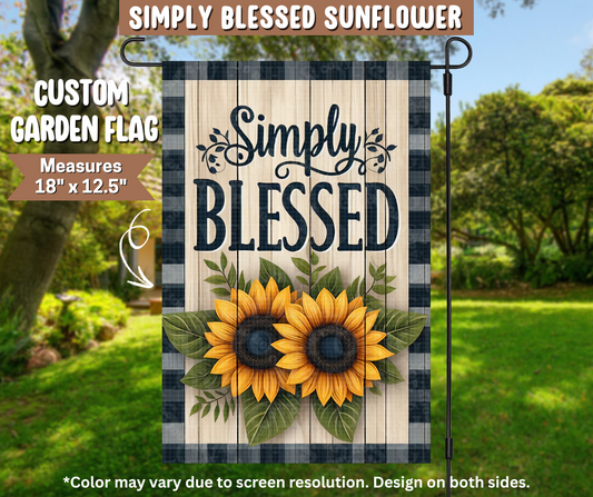 Simply Blessed Sunflower Garden Flag