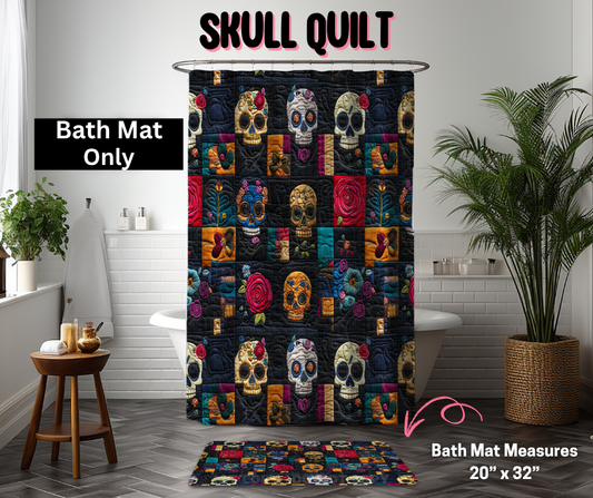 Skull Quilt Custom Bath Mat