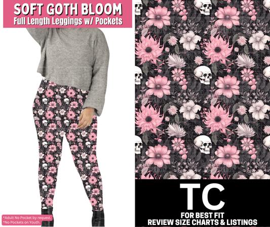 Soft Goth Bloom Full Length Leggings w/ Pockets