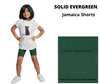 Solid Evergreen Youth Jamaica Shorts