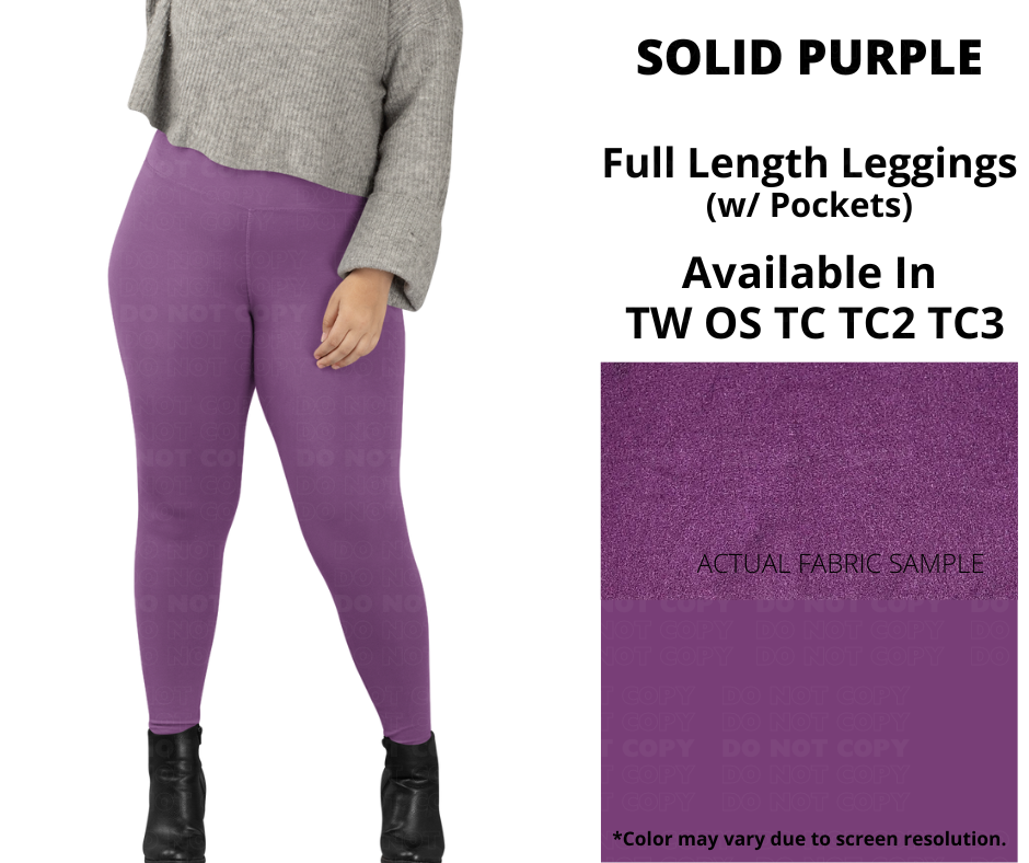 Solid Purple Full Length w/ Pockets