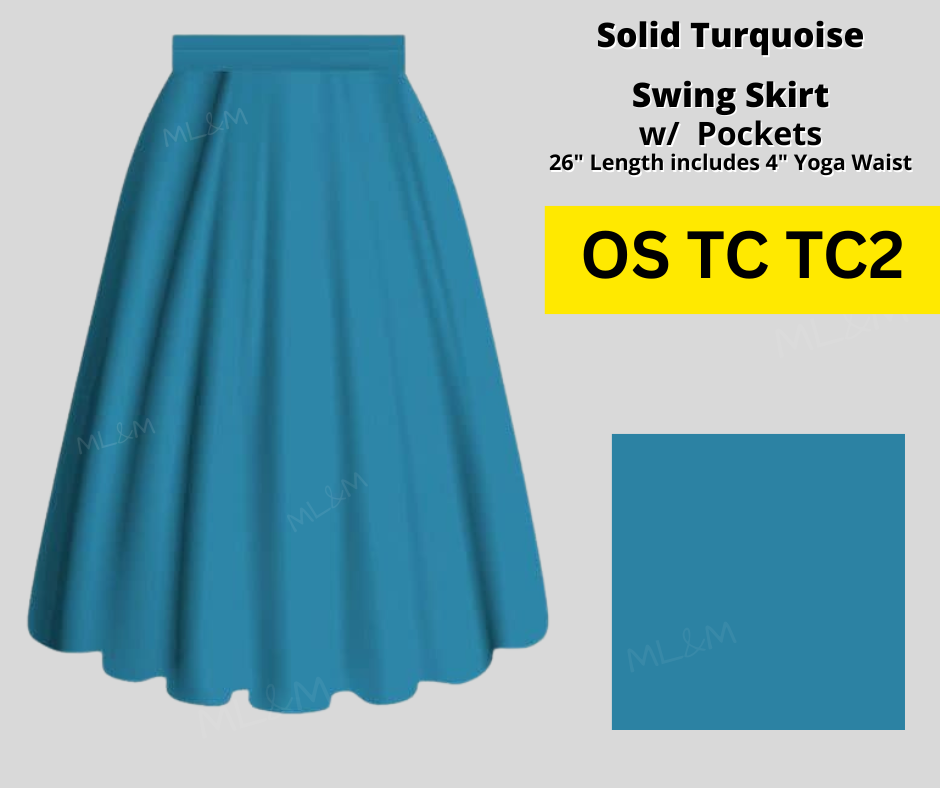 Solid Turquoise Skirt