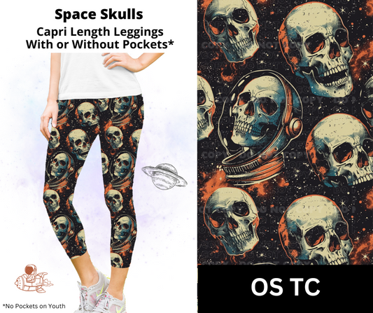 Space Skulls Capri Length Leggings