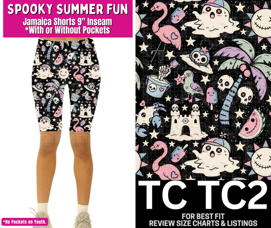 Spooky Summer Fun Jamaica Shorts w/ Pockets